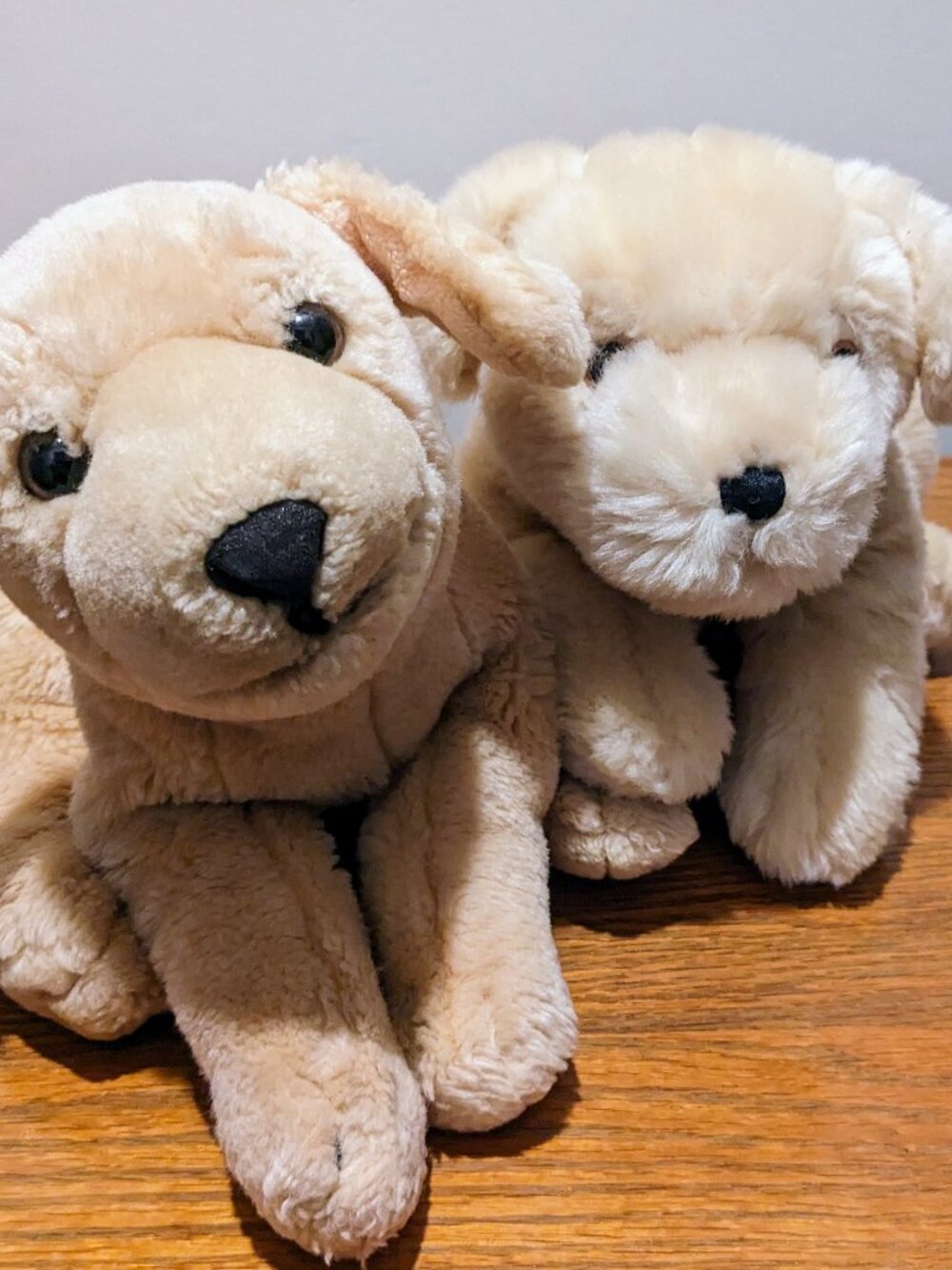 2 Golden Labrador Retriever Stuffed Animals Plush Huggable Dogs Adorable